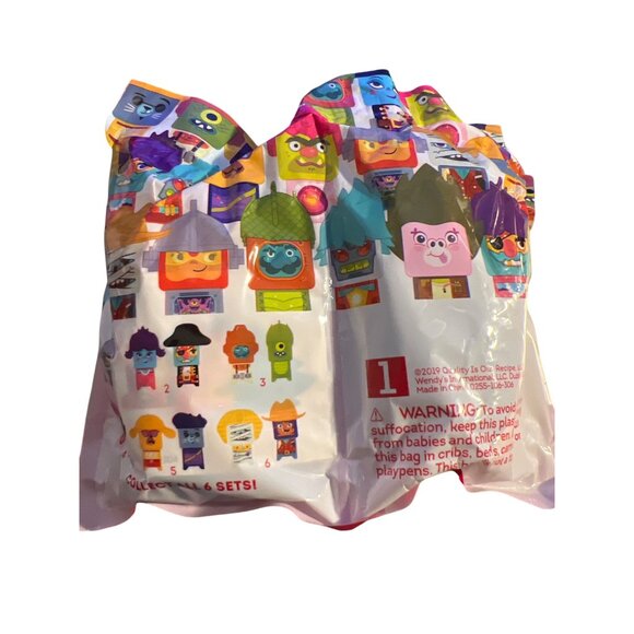 Wendy's Mix Its Character Kids Meal Toy Mix Match Set #1 New Sealed - Picture 4 of 4